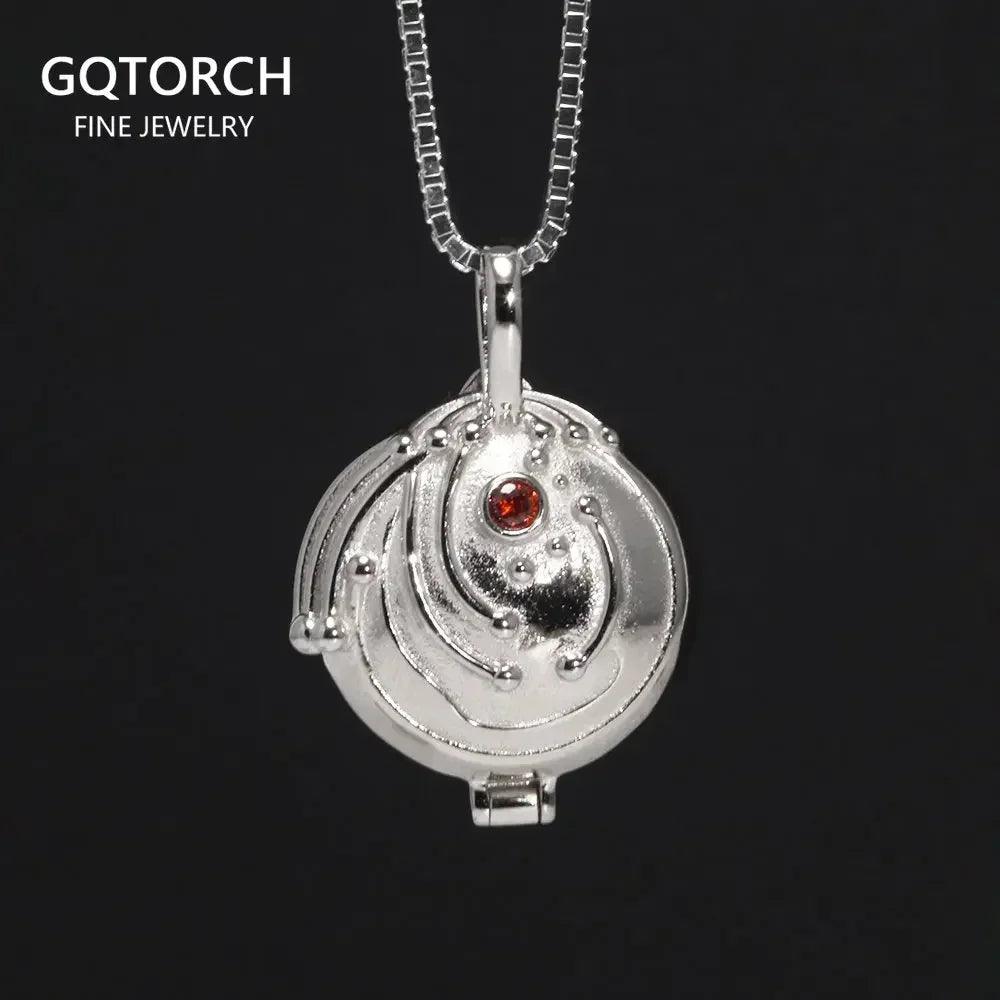 Real 925 Sterling Silver Verbena Elena Necklace Pendant Jewelry Retro Setting Zircon Gemstone Girlfriend Gift - GQTORCH Jewelry