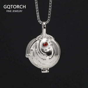 Real 925 Sterling Silver Verbena Elena Necklace Pendant Jewelry Retro Setting Zircon Gemstone Girlfriend Gift - GQTORCH Jewelry