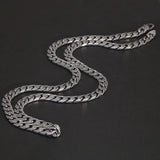 Vintage Tang Grass Pattern Necklace S925 Sterling Silver Hip Hop Punk Rock Men's Cuban Chain Necklace Bracelet Jewelry - GQTORCH Jewelry