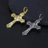 Genuine Sterling Silver 925 Christian Cross Necklace Men and Women Vintage Antique Prayer Religious Pendant Jewelry - GQTORCH Jewelry
