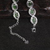 Genuine Sterling Silver 925 Jewelry Natural Green Jade Tennis Chain Necklaces For Women Ethnic Gemstones Jewelry - GQTORCH Jewelry