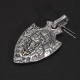 S925 Pure Silver Vintage Indian Eagle Shield Tribal Legend Old Chief Men Pendant Domineering Personality - GQTORCH Jewelry