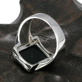 Real Pure 925 Sterling Silver Rings Cool Vintage Rings In Fijne Sieraden Turkey Ring For Men Black Micro Pave Zircon - GQTORCH Jewelry