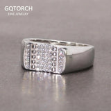 Sterling Silver Rings With Stones Simulated Diamond Anniversary Male Engagement Rings High Quality - GQTORCH Jewelry