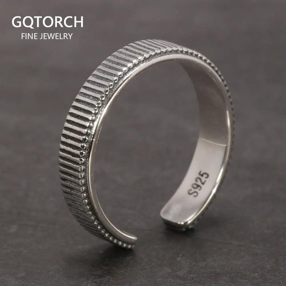 Original Design Ring Women's Simple 925 Sterling Silver Adjustable End Ring Retro Jewelry - GQTORCH Jewelry