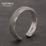 Original Design Ring Women's Simple 925 Sterling Silver Adjustable End Ring Retro Jewelry - GQTORCH Jewelry