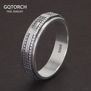 Solid 925 Sterling Silver Rotatable Cross Rings for Men and Women Size 5-13 Christian Jewelry - GQTORCH Jewelry