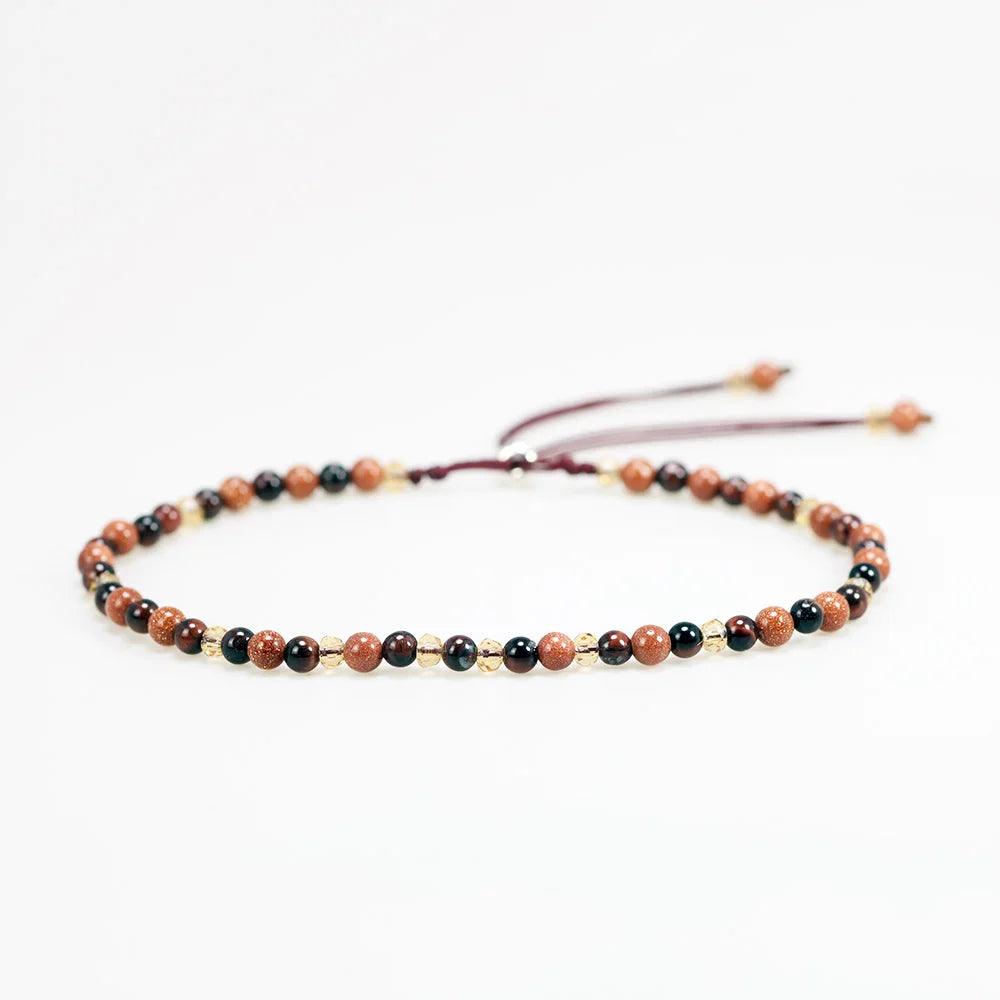 Red Tiger Eyes Beads Bracelet for Women Natural Stone Multifaceted Crystal Handmade Braided Friendship Charm Bracelets - GQTORCH Jewelry