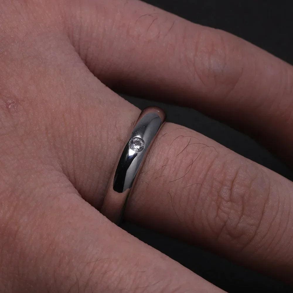 Real Pure 925 Sterling Silver Rings For Women And Men Simple Couple Ring Smooth Wedding Band For Lovers Free Name Engraved - GQTORCH Jewelry