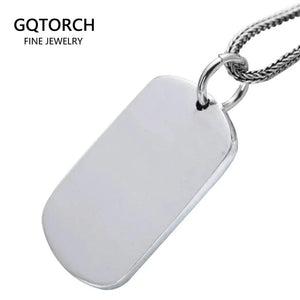 Soild 999 Sterling Silver Jewelry Metal Stamping Blanks Smooth Simple Tag Pendant For Men And Women Cool Male Jewellery - GQTORCH Jewelry