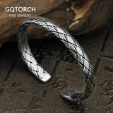Handmade 925 Sterling Silver Vintage Braided Bangles For Men Women Cuff Bracelets Viking Jewelry