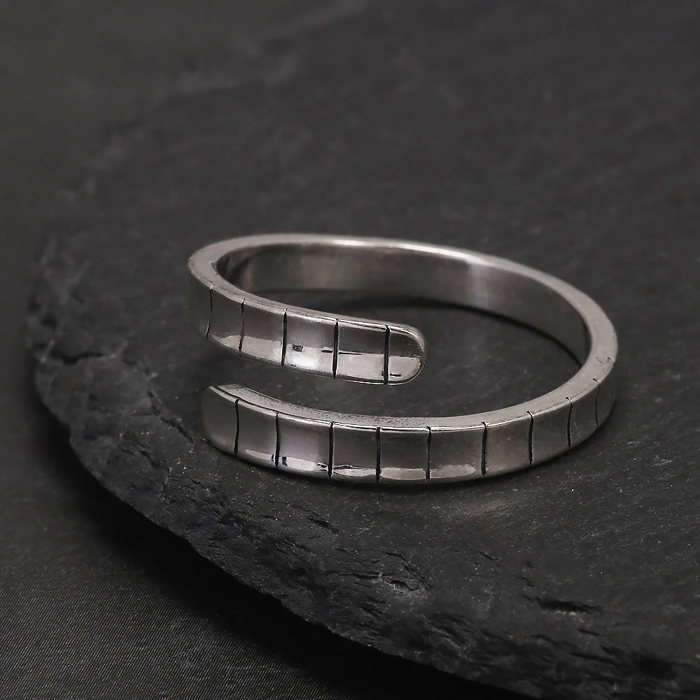 925 Sterling Silver Twisted Open Ring for Women Men Adjustable Geometric Simple Fashion Retro Party Jewelry Accessories