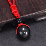 Necklaces & Pendants Natural Stone For Women and Men Black Obsidian Rainbow Eye Beads Ball Transfer Lucky Love - GQTORCH Jewelry