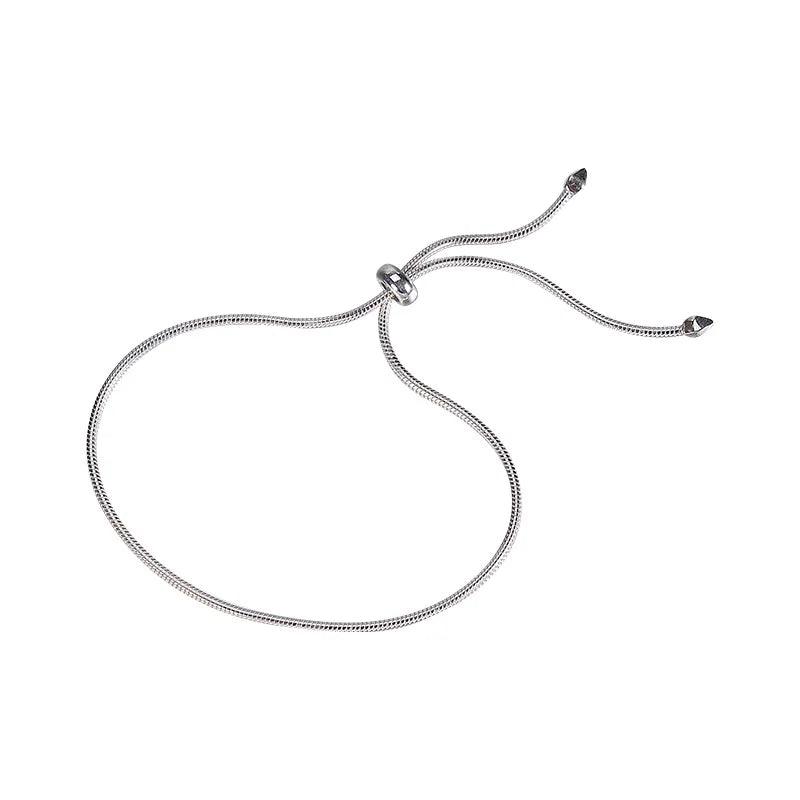 Pure 925 Sterling Silver Women Bracelet Snake Bone Chain Push Pull Bracelet Simple Fashion Wedding Accessories Luxury Jewelry - GQTORCH Jewelry