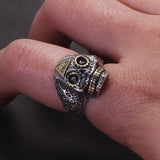 S925 Sterling Silver Punk Retro All-Seeing Eye Skull Ring for Women Eye of Providence Men‘s Pinky Ring Cool Biker Jewelry - GQTORCH Jewelry