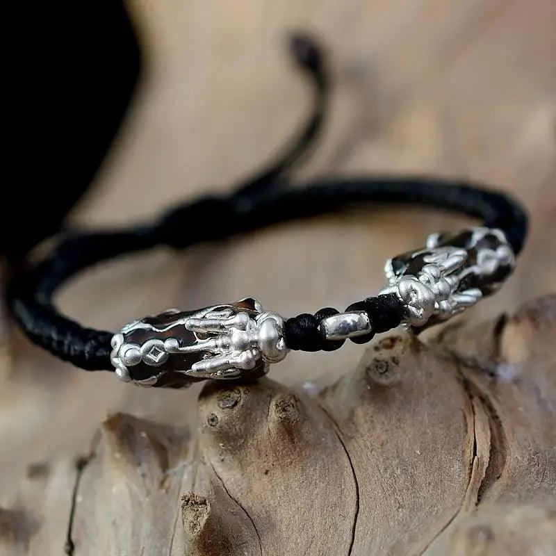Thermochromic Brave Troops 999 Sterling Silver Charm Handmade Lucky Red String Rope Chain Bracelet For Men And Women - GQTORCH Jewelry