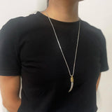 Real Pure 925 Sterling Silver Jewelry Wolf Tooth Pendant Necklace for Men Amulets and Talismans Retro Punk Viking Animal Jewelry - GQTORCH Jewelry