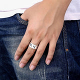 Real 999 Pure Silver Buddhist Mantra Rings for Men and Women Prajnaparamita Hrdaya Sutra Adjustable Religion Jewellery - GQTORCH Jewelry