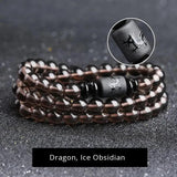 Black Rainbow Obsidian Natural Stone Bracelets Couple Multilayer Beads Strand bracelets & bangles For Women And Men - GQTORCH Jewelry