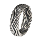 S925 Sterling Silver 2 and 4 Lines Braided Rings Handmade Viking Bands Adjustable Size 5-10 Handcrafted Jewelry - GQTORCH Jewelry