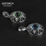 Natural Stones Topaz Quartz Pendant Real Pure 925 Sterling Silver For Women Vintage Women Accessories - GQTORCH Jewelry