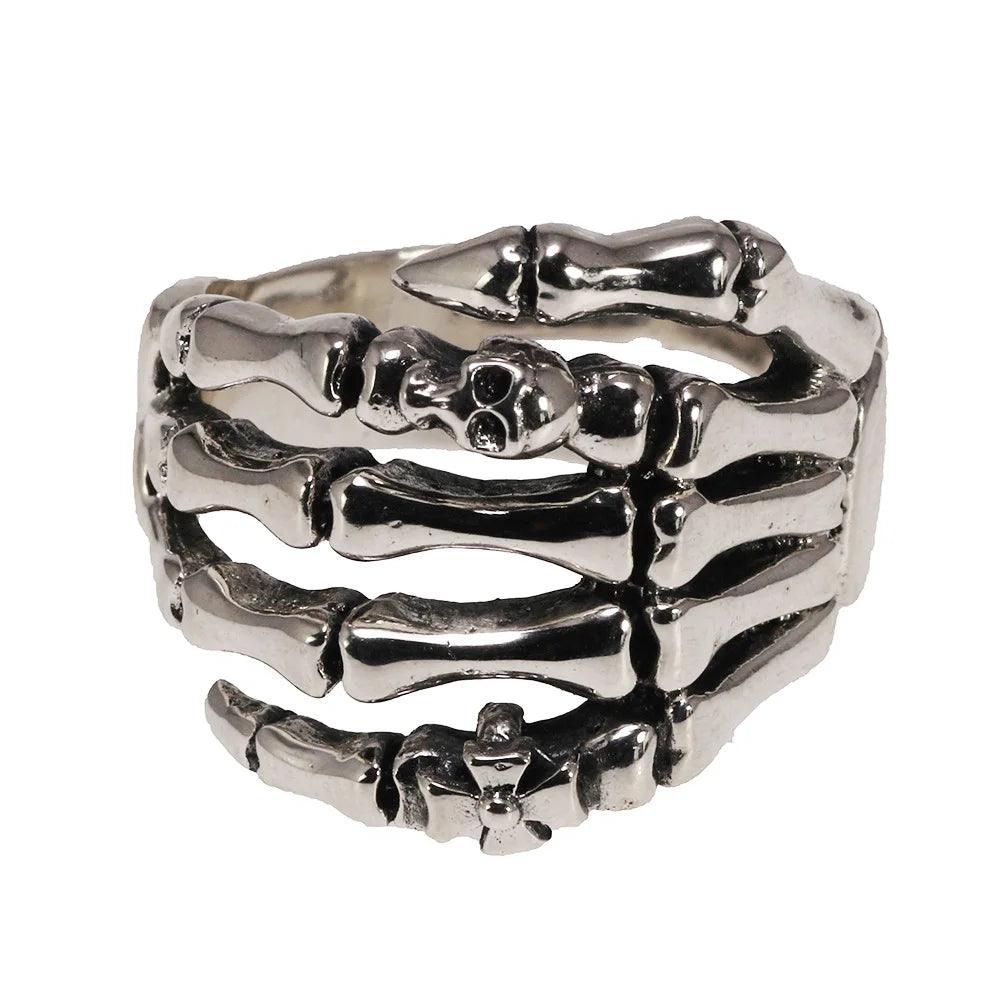 Rock Style Skeleton Ring 925 Sterling Silver Jewelry Cool Thai Silver Ring Men's Index Finger Wholesale - GQTORCH Jewelry