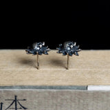 Real 925 Sterling Silver Skeleton Earrings For Women Sunflower Shape Gothic Punk Style - GQTORCH Jewelry