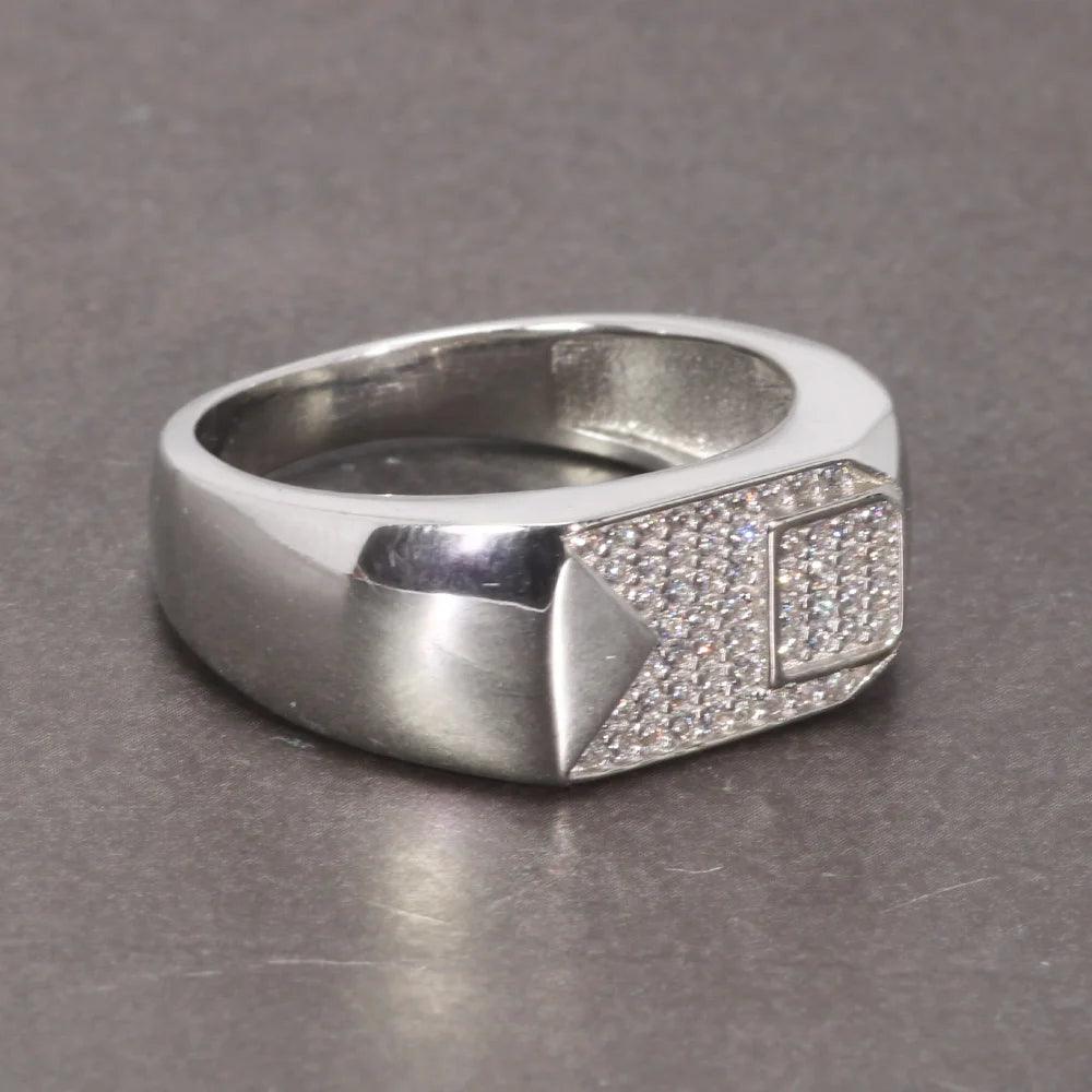 Sterling Silver Rings With Stones Simulated Diamond Anniversary Male Engagement Rings High Quality - GQTORCH Jewelry
