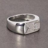 Sterling Silver Rings With Stones Simulated Diamond Anniversary Male Engagement Rings High Quality - GQTORCH Jewelry