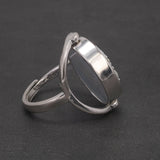 925 Sterling Silver Black Onyx Queen Cameo Ring for Women Double Sides Rotatable Rings Natural Shell Vintage Jewelry Adjustable