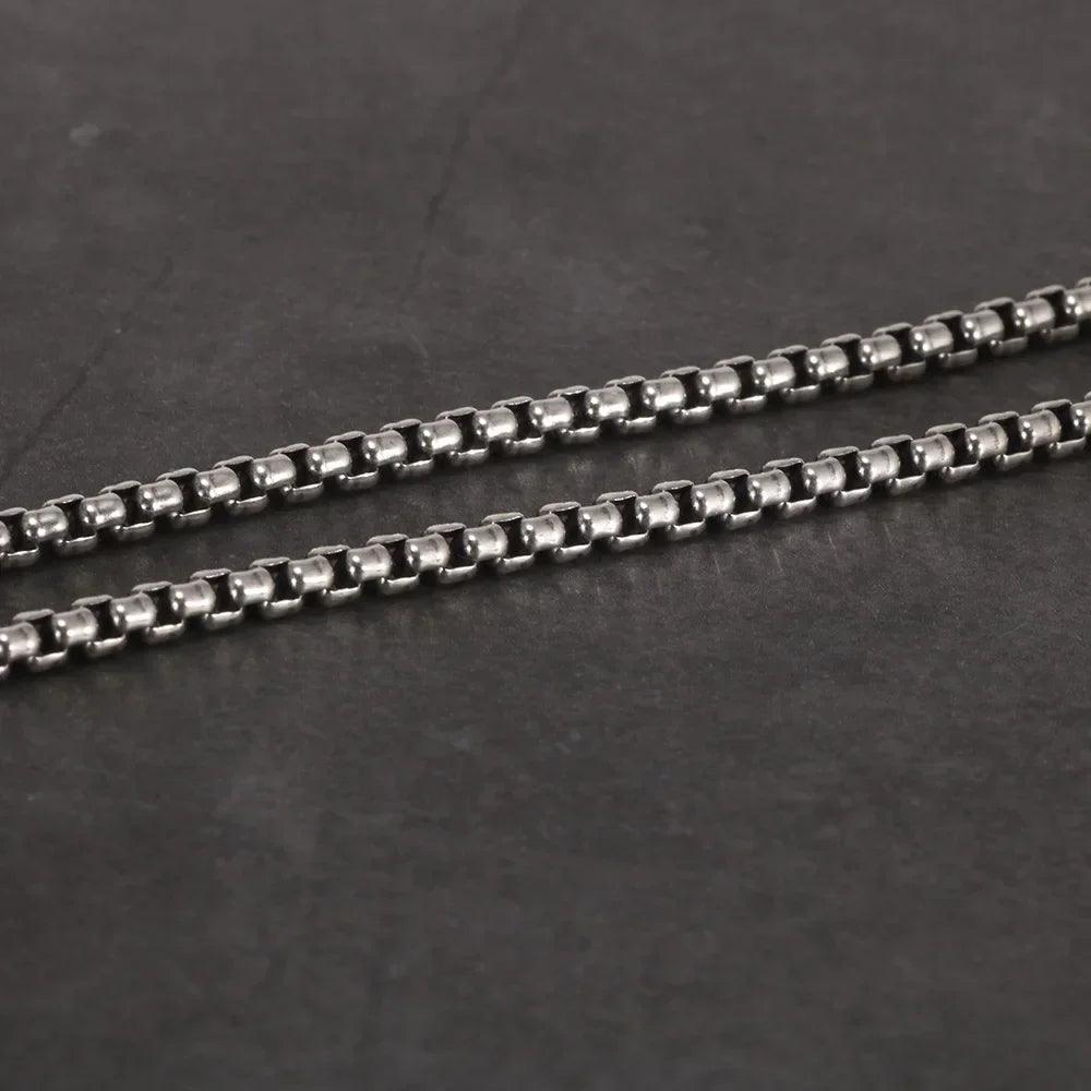 Genuine 925 Sterling Silver Jewelry Round Box Chain Thickened All-match Necklace for Men and Women Retro 22 24 26 28 30 Inch - GQTORCH Jewelry