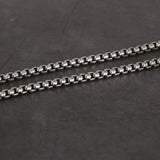 Genuine 925 Sterling Silver Jewelry Round Box Chain Thickened All-match Necklace for Men and Women Retro 22 24 26 28 30 Inch - GQTORCH Jewelry