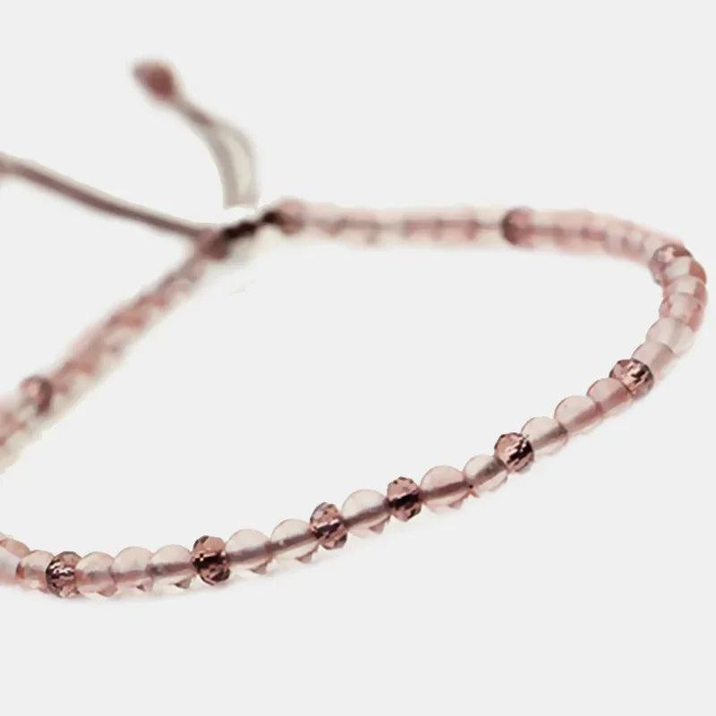 Natural Stone Bracelet For Women 3mm Small Beads Bracelet Handmade Rope Adjustable DIY Jewelry Hand Accessories - GQTORCH Jewelry