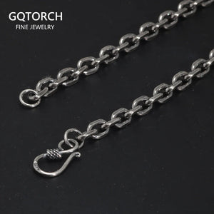 Real Pure 925 Sterling Silver Necklaces For Men And Women Vintage Viking Link Chain Punk Jewellery