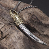 Real S925 Silver Vintage Wolf Tooth Pendant Necklace for Men Punk Rock Hiphop Fashion Animal Amulet Jewelry