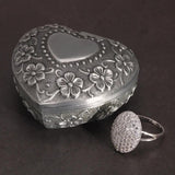Vintage Alloy Jewelry Box Casket and Heart Shaped 9*7*4.5cm 6*6*3cm For Rings Pendants Necklace Gift Boxes - GQTORCH Jewelry