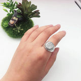 Real Solid 925 Sterling Silver Jewelry Vintage Buddha Six Words' Mantra Rings For Women And Men Bijouterie Fine - GQTORCH Jewelry