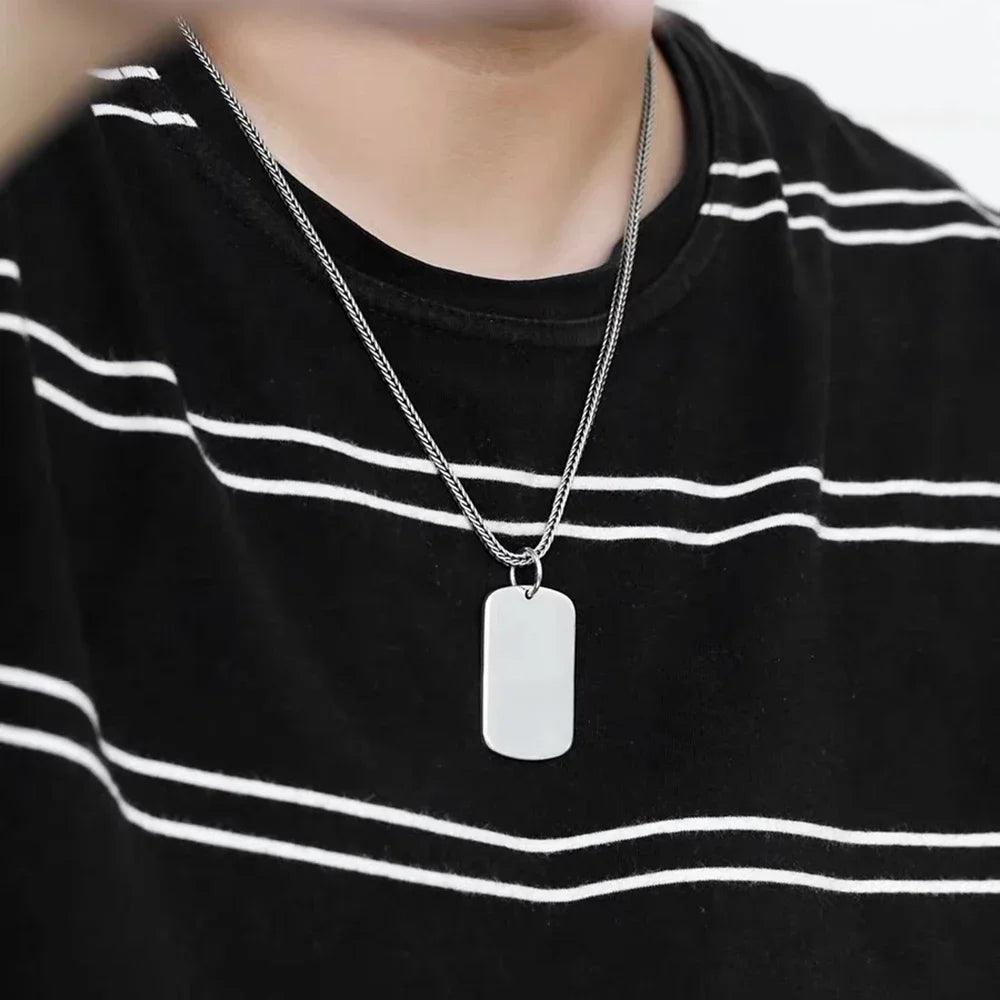 Soild 999 Sterling Silver Jewelry Metal Stamping Blanks Smooth Simple Tag Pendant For Men And Women Cool Male Jewellery - GQTORCH Jewelry