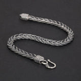 925 Sterling Silver Bracelet 5mm Fox Tail Hand Woven Pattern Women's and Men's Vintage Chain Party Jewelry Gift - GQTORCH Jewelry