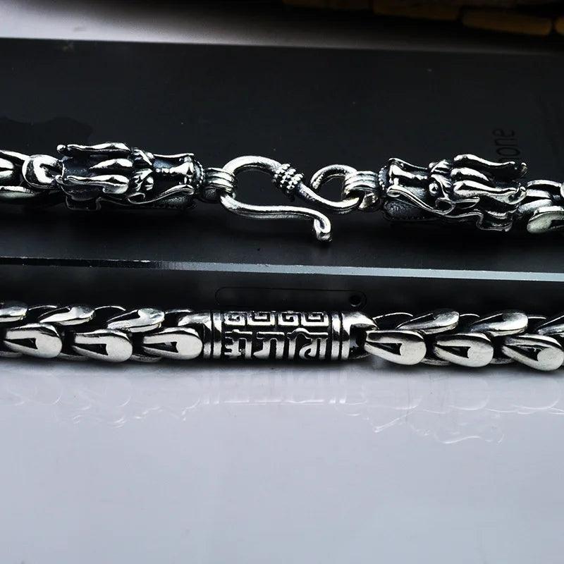Original Handmade 925 Sterling Silver Dragon Scales Necklaces Sweater Chain or Bracelet For Men - GQTORCH Jewelry