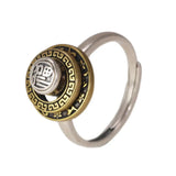 100% 925 Silver Retro Tibetan Prayer Wheel Buddha Adjustable Ring for Men and Women OM Datura Rotatable Religious Jewelry - GQTORCH Jewelry