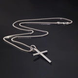 Real Solid 925 Sterling Silver Cross Pendant For Men And Women Smooth High Polishing Simple Design Jesus Christ Jewelry - GQTORCH Jewelry
