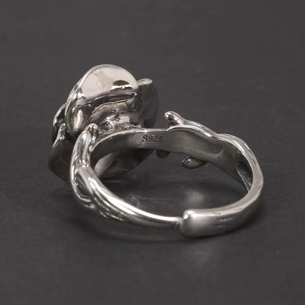 Vintage Thai Silver Cubic Rose Rings 100% Genuine 925 Sterling Silver Party Flowers Rings For Women Floral Elegant Jewelry - GQTORCH Jewelry