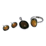 Temperature Sensing Color Changed Jewelry Sets For Women Sterling Silver 925 Rings Earrings Pendant Personalized Adjustable Size - GQTORCH Jewelry