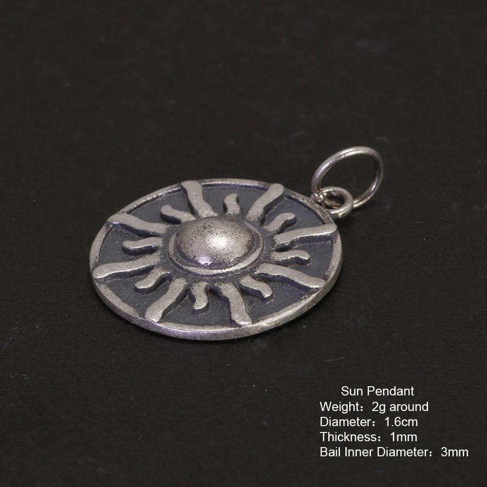 Real S925 Sterling Silver Vintage Personalized Sun, Moon, Stars, Couple Necklace Pendant Jewelry - GQTORCH Jewelry