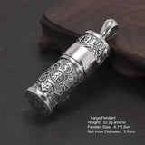 Sterling Silver 999 Vajra Pestle Amulet Charm Om Mani Padme Hum Pendant Necklace Openable Gawu Box Buddhist Jewelry - GQTORCH Jewelry