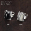 Solid 925 Sterling Silver Lucifer Rings with Black Onyx Natural Stone Handmade Statement Ring TV Show Jewelry - GQTORCH Jewelry