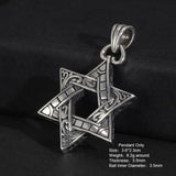 Real 925 Sterling Silver Star of David Men's Pendant Six Pointed Religious Amulet Symbol Necklace Fine Jewelry - GQTORCH Jewelry
