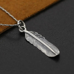 Real 925 Sterling Silver Wing Pendant Retro Vintage Type Eagle Feather Pendants For Men And Women Best Friends Lover Couple - GQTORCH Jewelry