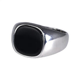 Real Pure Silver s925 Mens Rings Minimalist Turkish Rings Man Simple Finger Rings With Natural Onyx Stones Turkish Jewellery - GQTORCH Jewelry